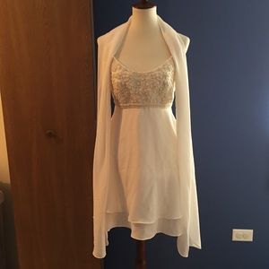 NWT Cache beaded ivory dress